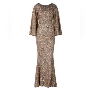 Missord Sequin Bell Sleeve Mermaid Dress In GOLD NWT